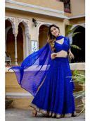 Buy HOUSE OF JAMOTI Blue Bandhini Lehenga (Set of 3) Online