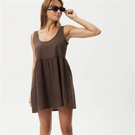 Afends Jesse Dress brown, size small fits more like... - Depop