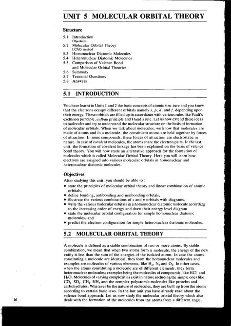 Unit-4 Molecular Orbital Theory - UNIT 5 MOLECULAR ORBITAL THEORY ...