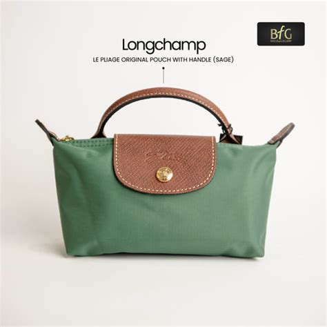 Jual LC Le Pliage Original Pouch With Handle (Sage) Tas Wanita Original ...