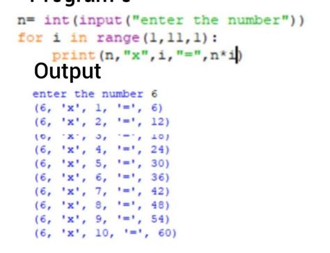 create a multiplication table using python - Brainly.in