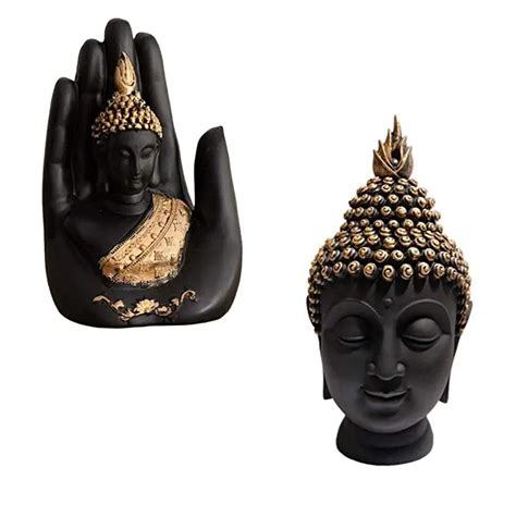 Buy Craftomanic™ Combo of Palm Buddha Statue Face on Hand Showpiece ...
