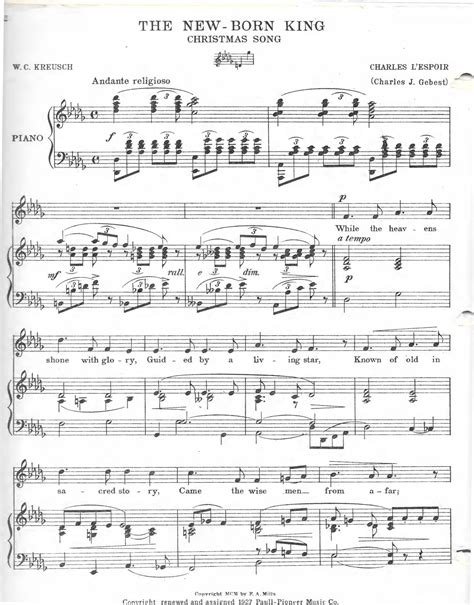 The New Born King - Mother of Mercy Catholic Hymns