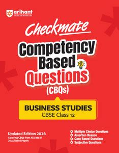 Arihant Checkmate CBQs Business Studies For CBSE Class 12 Competency ...