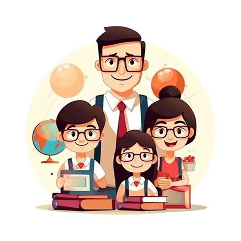 스승의 날 귀여운 선생님과 학생 만화 일러스트 스티커, 만화 일러스트, 스티커 일러스트, 귀여운 일러스트 PNG 일러스트 및 ...