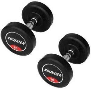 vnh Pair of 10 Kg Rubber Coated Bouncer Dumbbells (10Kg X 2) Fixed ...