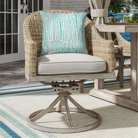 allen + roth Riverpointe Set of 2 Woven Brown Steel Frame Swivel rocker ...