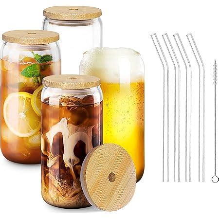 Buy KiKiluxxa Glass Fruit Juice Milk Sipper Tumbler Mug with Lid and ...