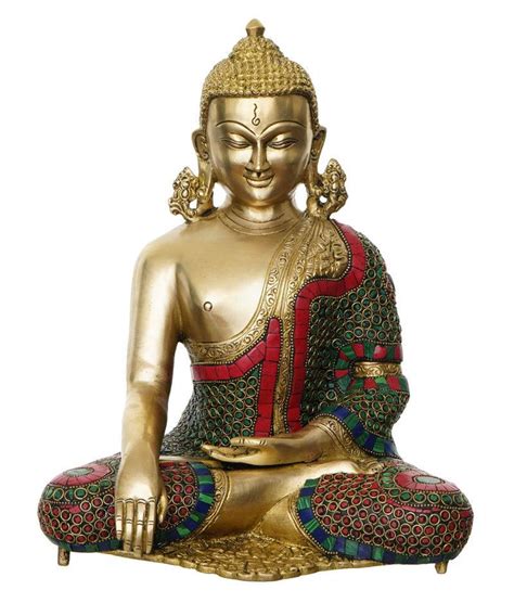 "Meditating Lord Buddha": Yellow Handicraft by Brass Handicrafts ...