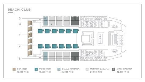 Beach Club Floor Plan with Seating Areas