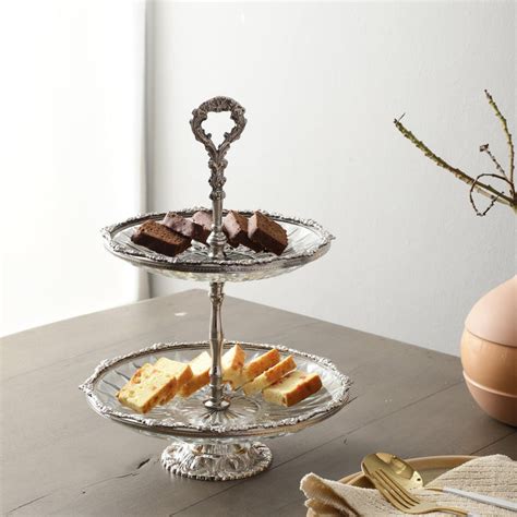 Spearhead Crystal Double Cake Stand - IKIRU