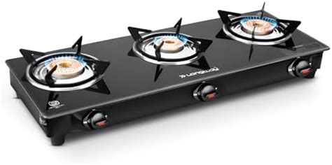 Pigeon by Stovekraft Aster 3 Burner Gas Stove with High Powered Brass ...