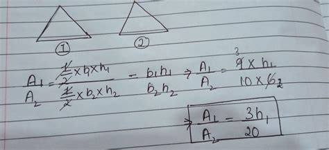 base of a triangle is 9 cm.base of another triangle is 10 cm and height ...