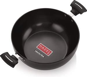 HAZEL Hard Anodized Aluminium Kadhai 3 mm Induction Bottom Aluminium ...