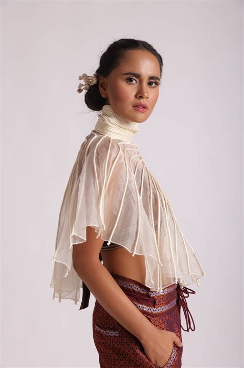 Sheer High Neck Silk Cape – VAISHALI S