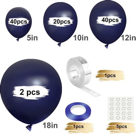 Buy TUPARKA 102 Pcs Navy Blue Balloons Garland Arch Kit Matte Navy Blue ...