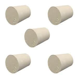 5x Laboratory Solid Rubber Plug Stopper Bungs Flask Tapered Tube Plugs ...
