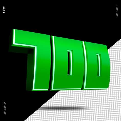 3d renderowania numer 700 czcionka zielona | Plik PSD Premium