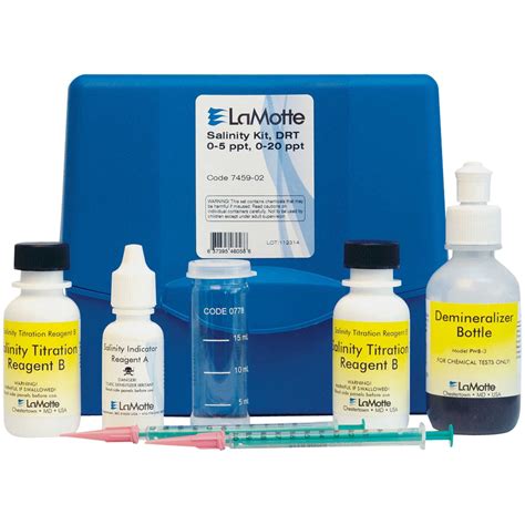 LaMotte 7459-02 Salinity Titrator Test Kit, DRT, 0-40 ppt Range ...
