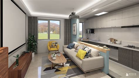 鸿博家园 - 北欧风格两室一厅装修效果图 - 刘策设计效果图 - 每平每屋·设计家