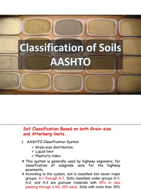 Image result for AASHTO Soil Classification System Types