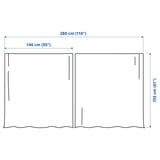 LENDA curtains with tie-backs, 1 pair, light pink/with heading tape ...