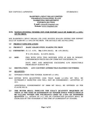 Fillable Online vizag steel tenders tshirts form Fax Email Print ...