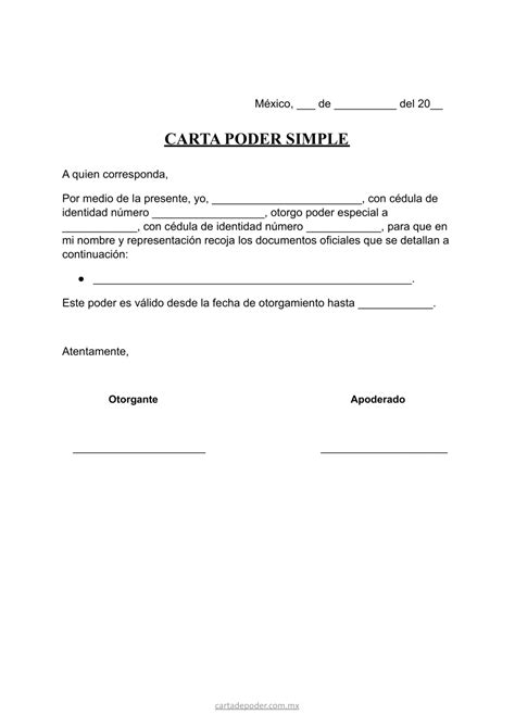 Carta Poder Simple Peru Word – Carta Poder Simple Modelo – GZMY