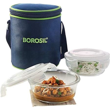 Buy Borosil Klip-N-Store Microwavable Lunch Box Set (Set of 3, 400 ml ...