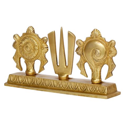 ARTVARKO Brass Shankh Chakra Namah Showpiece | Shri Tirupati Balaji ...