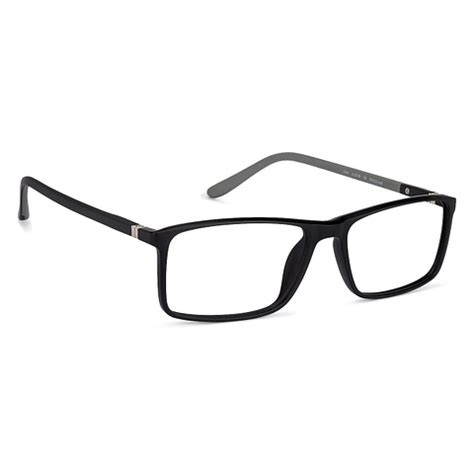 Buy Blue Block Phone & Computer Glasses: Black Grey Full Rim Rectangle ...