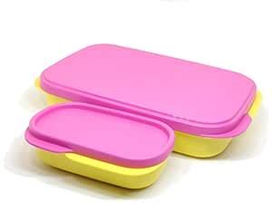 Buy Tupperware My Plastic Lunch Box, Yellow And Pink Multicolor (Colour ...