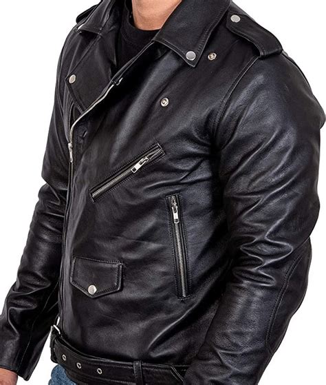 Men's Black Crumpled Leather Biker Jacket – Rugged & Stylish Outerwear ...