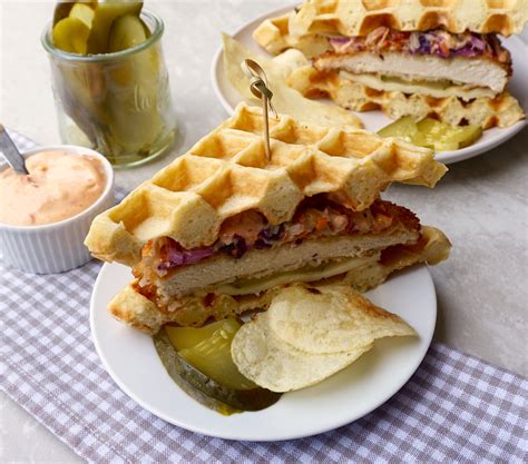 Fried Chicken Waffle Sandwich – AnotherTablespoon