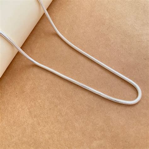 Round Snake Chain for Men in 925 Sterling Silver - Liyana Jewels ...