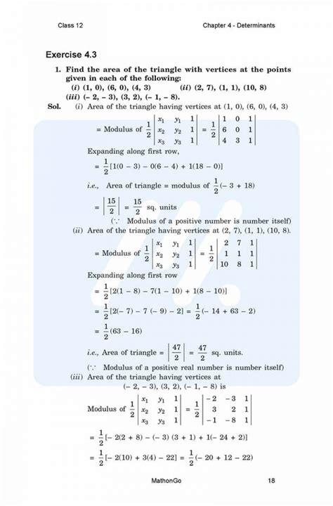 Image result for Maths Chapter 4 Class 12 Test