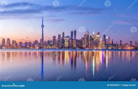 Toronto Skyline with Purple Light - Toronto, Ontario, Canada Stock ...