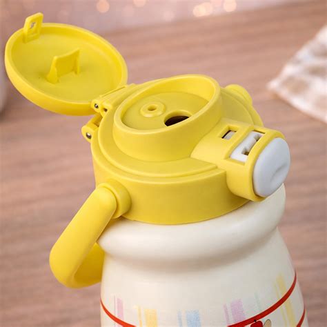 Maroon Lid, Happiness series, Stainless Steel Water Bottle for kids, 5 ...