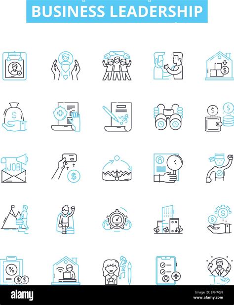 Business Leadership vector line icons set. Management, Strategy ...