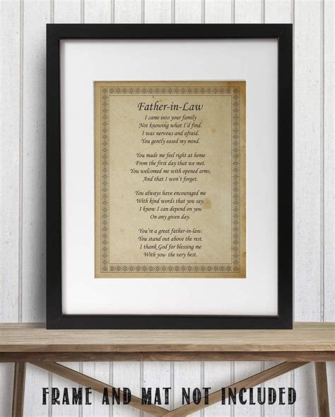 AMERICAN LUXURY GIFTS Father In Law - Vintage Parchment Wall Art ...