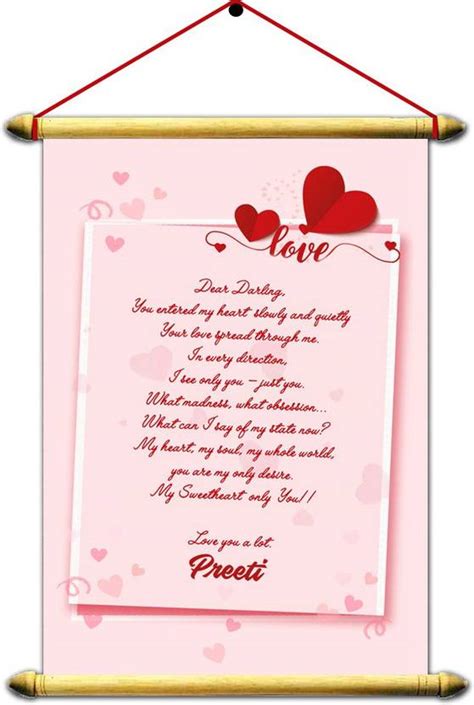 Midas Craft I Love You Preeti Wooden Scrolled Love Letter Quotes 02 ...