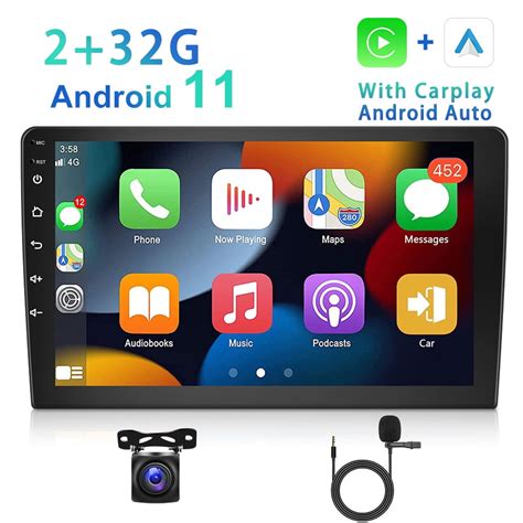 Buy Podofo 232G Universal 9 Double Din Car Stereo Radio with Carplay ...