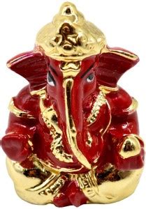 faynci First Pray Lord Ganesha Red Idol - Statue | Car Dashboard | Home ...