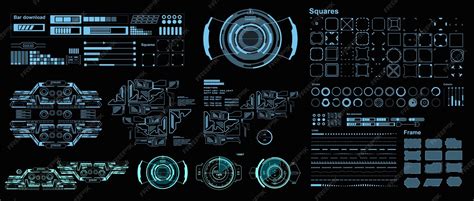 Concept SciFi Écran d'interface HUD Vue de réalité virtuelle Affichage ...