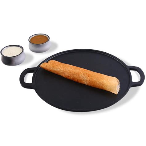 Buy Wonderchef Forza Pre Seasoned Cast Iron Dosa Tawa, 30 cm (Black ...