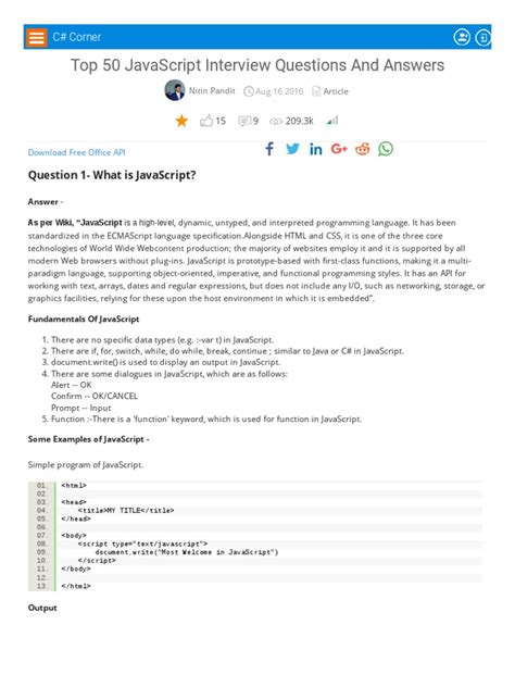 Image result for JavaScript Coding Interview Questions PDF