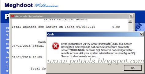Point of Sale Submit Account error and Solution - PoTools Blog ...