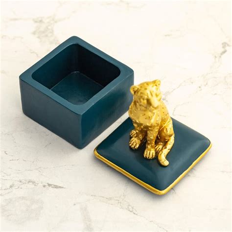 Buy Courage Gold Polyresin Tiger Figurine on Box from Home Centre at ...