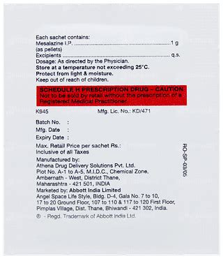 Rowasa 1000 MG Sachet | Order Rowasa 1000 MG Sachet Online at Truemeds