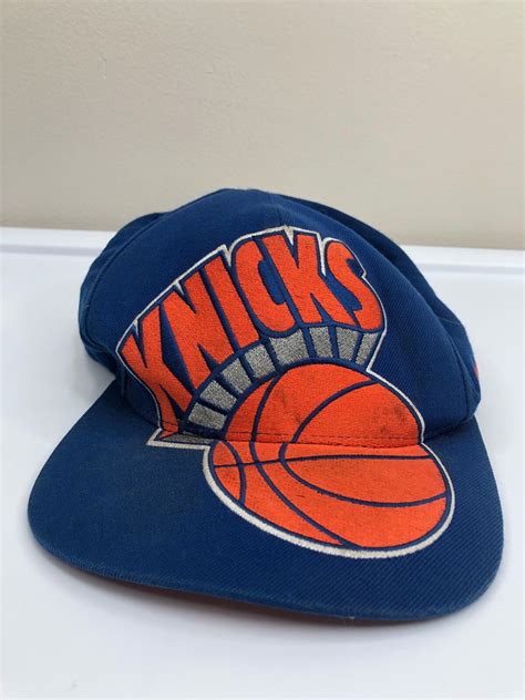 New York Knicks Hat. Huge Logo Block Letter Back Snapback Blue Hardwood ...